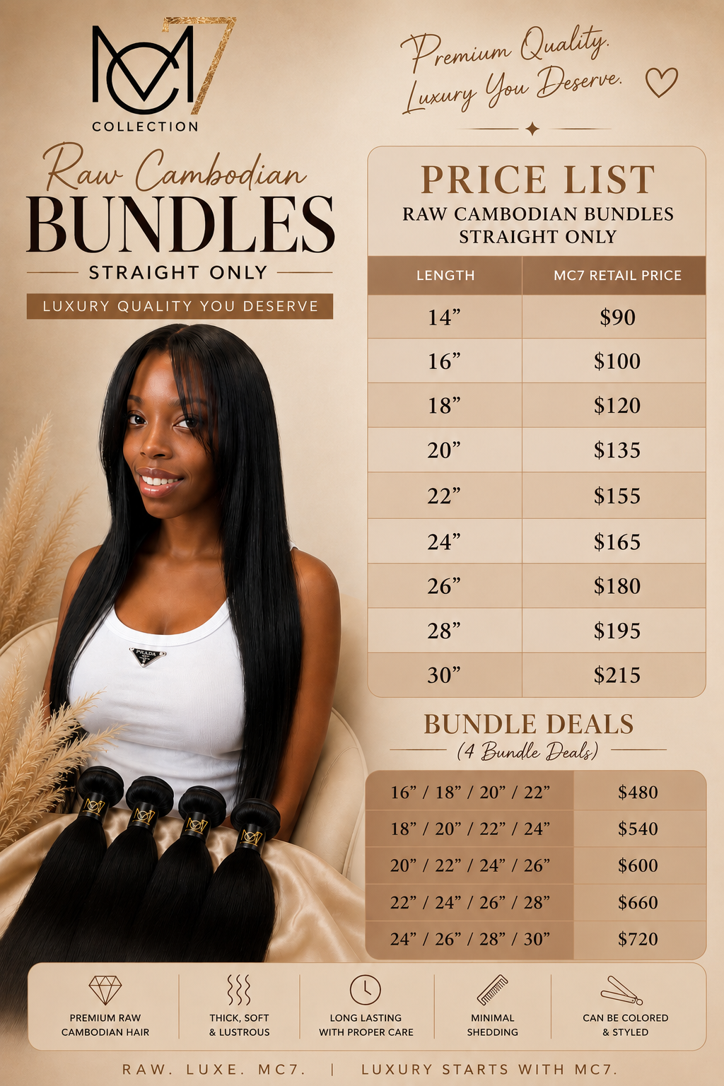 Raw Cambodian Straight Bundle Deal